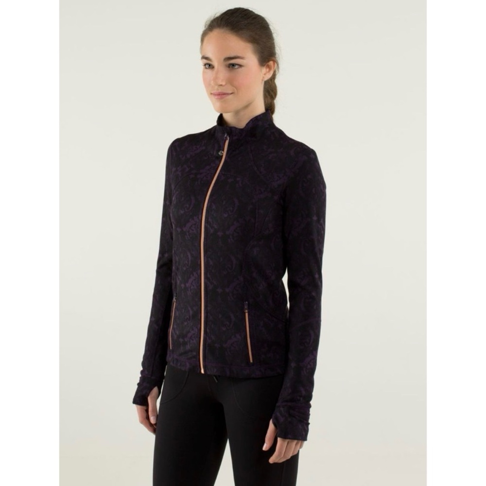 Lululemon Forme Jacket II *Textured Beautiful Baroque Deep Zinfandel 8